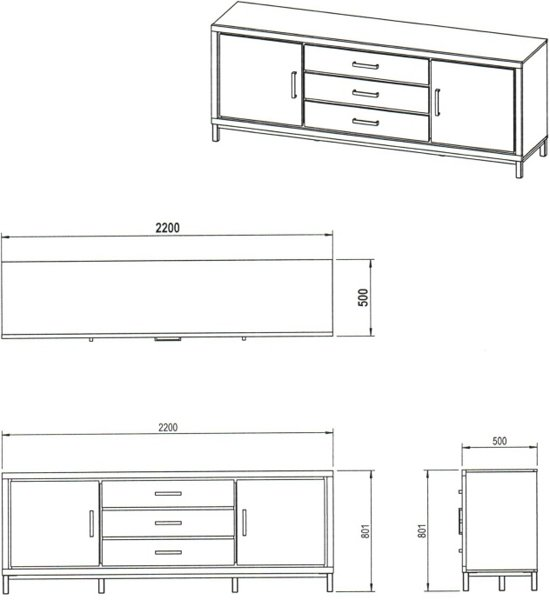 Buffet dressoir baltimore in beaufort eik 180 cm 9200000048740866_11