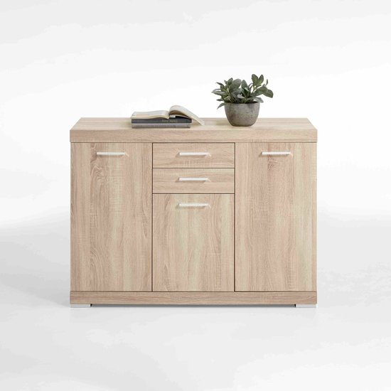 Dressoir hermes eiken breedte 120 cm hoogte 89.9 cm diepte 49.9 cm met lades met planken met openslaande deuren jkg7pb5dnm7l 3jlx7a