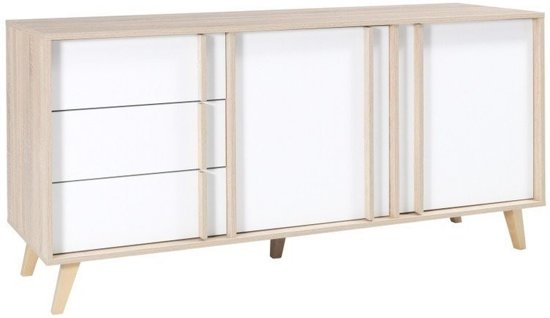 Dressoir mira wit licht eiken 165 cm 92000000786043790