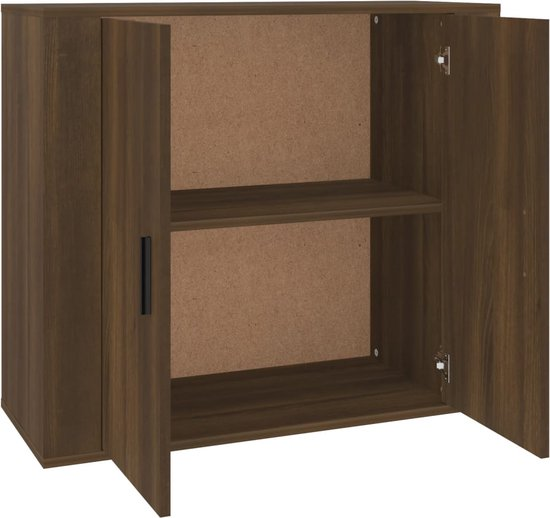 Dressoir spaanplaat 80x33x70 cm kleur bruin eiken vy0dxqg0kr65 74xj31