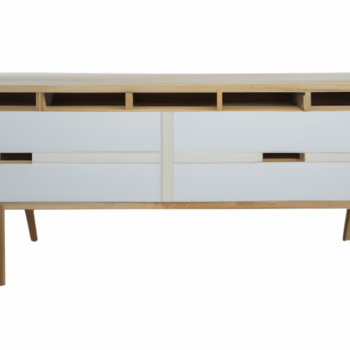 Een dressoir van rustiek eiken in witte kleur met afmetingen 180x50x90 cm