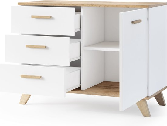 Meubel square dressoir sindi – 100cm wit eiken scandinavische stijl commode ex4r0qn7emz0 lkmnmv