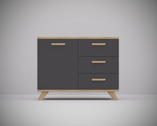 Meubel square dressoir sindi antraciet eiken 100cm scandinavische stijl commode kast m0jz727zwnpo yyng49