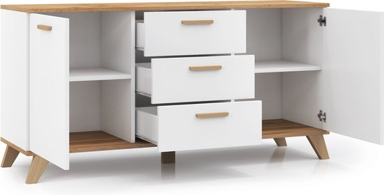 Meubel square dressoir sindi wit eiken 150cm scandinavische stijl commode kast rqozvw2xqkow pk9lv2