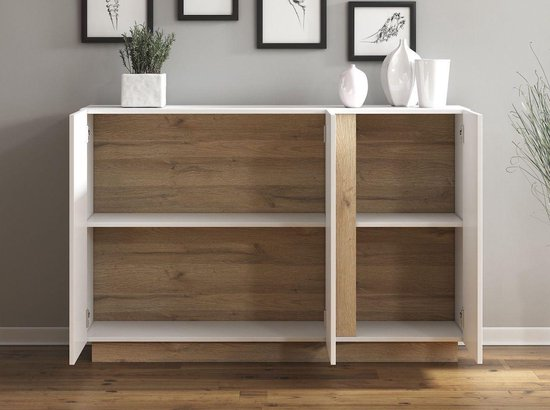 Meubella dressoir ashley wit eiken 138 cm myq4llvzmw19