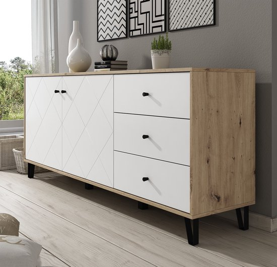 Meubella dressoir barlo wit eiken 183 cm q6vwkm87mgqy vvv2pwm