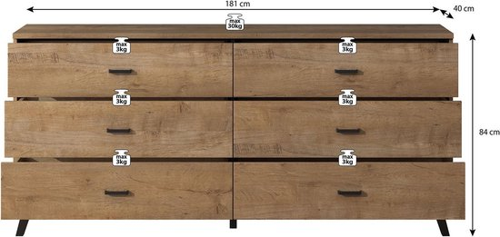 Meubella dressoir jenny eiken zwart 181 cm r82r8ojjnzyv 3loyxar