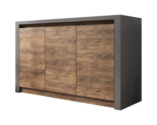 Meubella dressoir monaco eiken grijs 130 cm bb7gzqlln3o2