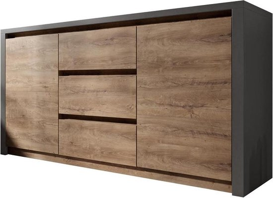 Meubella dressoir monaco eiken grijs 140 cm gxpljqvvxzlj pgx0zq2