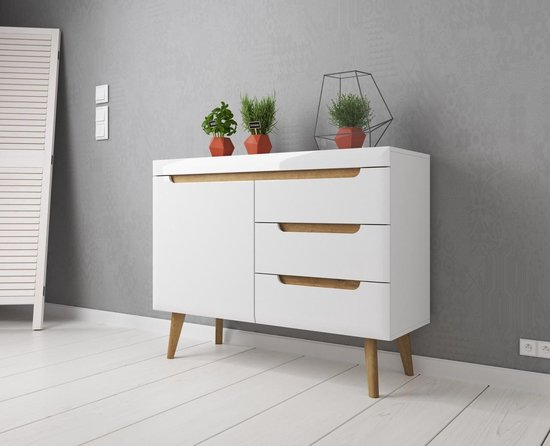 Meubella dressoir nebraska wit eiken 107 cm m9o9adg4m04p