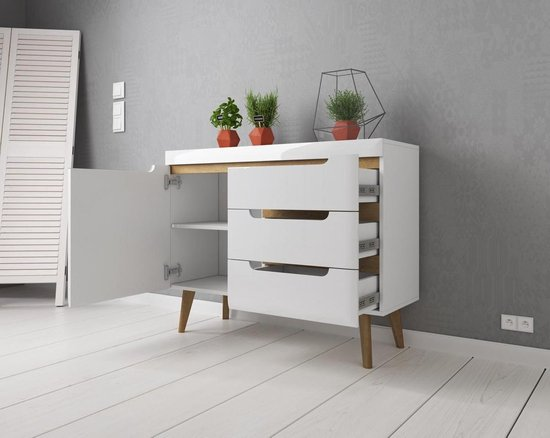 Meubella dressoir nebraska wit eiken 107 cm r61djwopp0ko