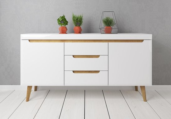 Meubella dressoir nebraska wit eiken 160 cm 3bgg0rzkpem