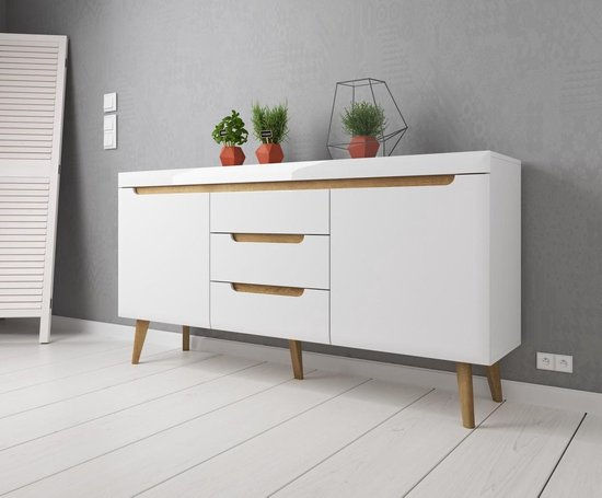 Meubella dressoir nebraska wit eiken 160 cm 82xpq2m072dg