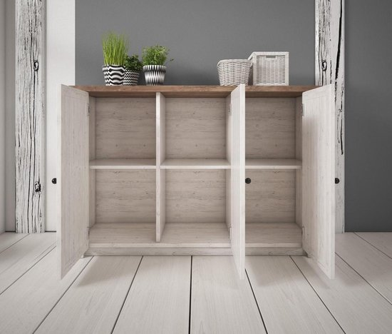 Meubella dressoir parello 4 wit eiken 130 cm 738ry8pxwero