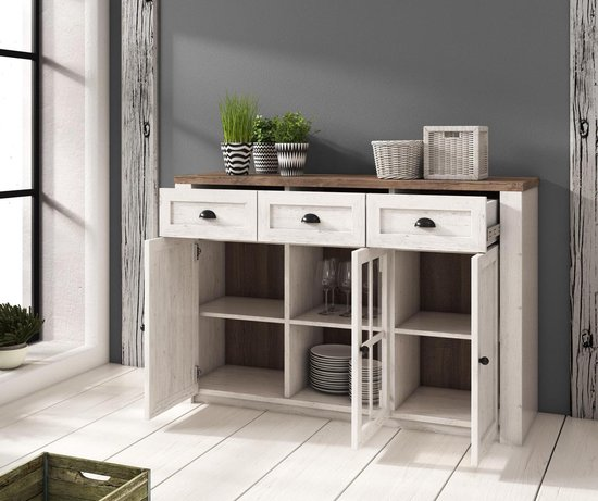 Meubella dressoir parello wit eiken 130 cm 3 lades 3 deuren 550x4612