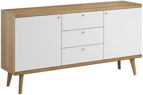 Meubella dressoir primavera wit licht eiken 160 cm 397wwa4p50ar