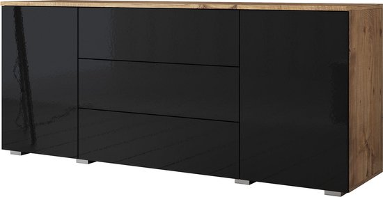 Meubella dressoir pure 150 cm zwart eiken yqxg8zkqv7qo pjragx1