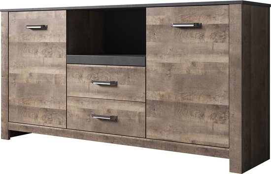 Meubella dressoir san diego eiken grijs 165 cm jz1qdnxpxxyo va3wmrw