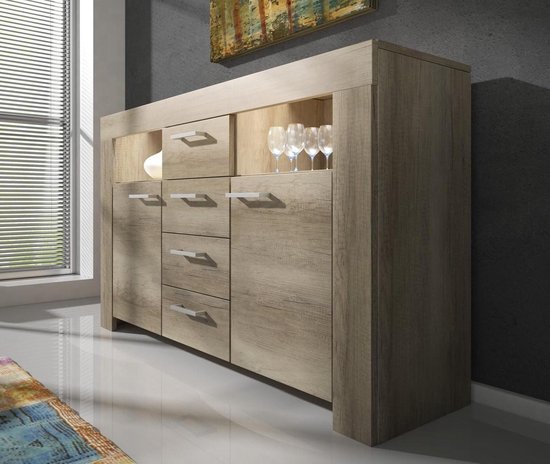 Sonia grijs eiken dressoir