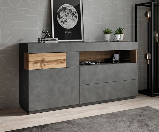 Meubella dressoir sublime grijs eiken 169 cm pmvvknbjl5j1 x26dml