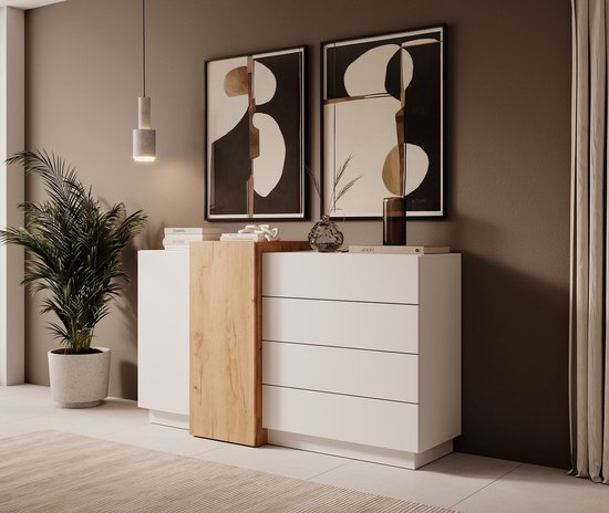 Meubella dressoir three wit eiken 160 cm 6vwppp5w9o5n wqw2g8