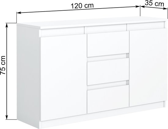 Pro meubels dressoir detroit zwart mat eiken 120cm kast 3gvy6elrkgpa nvzyqp