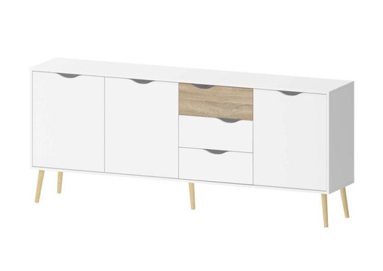 Tvilum napoli dressoir 195 cm breed wit eiken nr8gowxveld